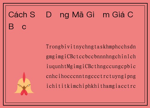 Cách Sử Dụng Mã Giảm Giá Cờ Bạc